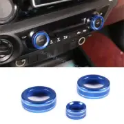 For Toyota Hilux Revo 2015-2021 Blue Aluminum Center Console AC Switch Knob Ring