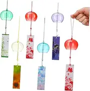 TOPPERFUN Japanese Wind Chime Pcs Glass Wind Chimes Outdoor Decorative Balcony Pendant Home Decor Random Style