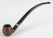 Briar Tobacco Smoking Pipe Polo Hand Carved Metal Cooling Filter Brown