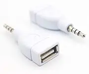 VizGiz 2 Pack 3.5 to USB Adapter 3.5mm Male Jack to USB 2.0 Female Plug Converter AUX Audio Auto Car Accessories for Input MP3 from Flash U-Disk (Auxiliary Car Port Use Only)