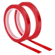 2Pcs PU Tennis Racket Badminton Grip Finishing Tapes 55 Yards 0.4 in, Red