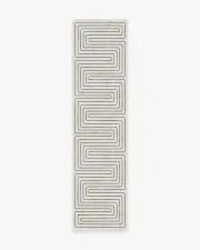 75' x 305' | Machine Washable Runner Rug | Kid & Pet Friendly | Indoor Rug | Jonathan Adler Labyrinth Camel & Ivory Rug | Ruggable