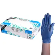 Sofeel Vinyl Low Powder Gloves 4.5g Medium Blue HACCP Grade 100 Box