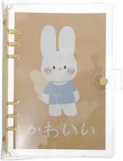 UTHCLO Transparent PVC Loose Leaf Notebook Cover with Cartoon Protector for Office Supplies Scrapbook and School Use Friends
