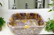 17"x13"x5" Amethyst Stone Wash Basin Sink Natural Stone Vessel Sinks Home Decors