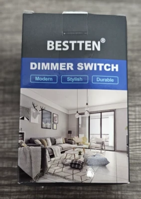 Bestten Dimmer Light Switch - Single Pole or 3-Way for LED / Incandescent / CFL
