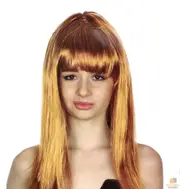 LONG WIG Straight Party Hair Costume Fringe Cosplay Fancy Dress 70cm Womens - Golden Brown (22463)