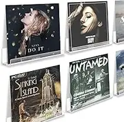 Vinyl Record Shelf Wall Mount, AMEITECH 7 inch Clear Acrylic Album Record Holder Display Shelf, Display Your Daily Listening in Style, 6 Pack