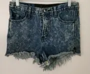 NWT One Teaspoon Mania Rollers Frayed Acid Wash Shorts Size 26