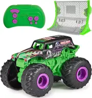 , Official Grave Digger Remote Control Monster Truck with Ramp, Small 1:64 Scale