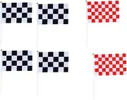 KITANDOVE 20 Pack Mini Racing Flags Checkered Hand Flags for Car Racing Events Lightweight and Polyester Flags for Decorations