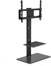 Artiss 32-70 Inch Steel TV Stand, Adjustable TVs Mount Bracket Storage Shelf Universal Mounting Brackets Floor Stands Home Entertainment Office Bedroom, 35° Swivel Black