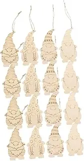 IWOWHERO 1 Set Goblin Graffiti Wood Piece Graffiti Pendants for Xmas Gnome Hanging Ornaments Xmas Party Stocking Suffers Holiday Embellishments DIY Handmade Slices Christmas Cutouts for