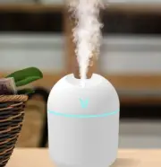 New In Box Mini Humidifier Oil Diffuser With Night Light And USB Cord White