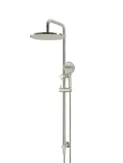 Round Combination Shower Rail 300mm Rose, Three Function Hand Shower - PVD Brushed Nickel