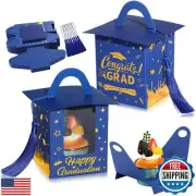 Outus 30 Pcs Graduation Cupcake Boxes Graduation Gift Box Congrats Grad Cupca
