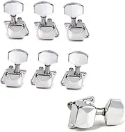 LALADEFIEE 6Pcs Guitar Tuning Pegs Keys Semi Closed Machine Heads for Acoustic Electric Guitars Durable Silver Finish Configuration for String Stability and Sound