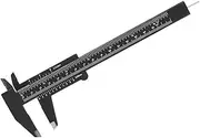 uxcell Vernier Caliper 150mm 6 Inch Metric Mini Double Scale Plastic Ruler Measuring Tool Black