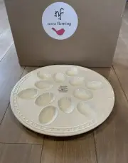 Nora Fleming Retired Round Egg Appetizer Tray Platter NIB Rare Plate Deviled X6
