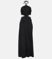 [Simkhai] Simkhai Bellina cutout linen-blend maxi dress UK 18 black