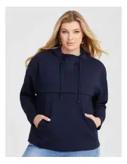 [Taking Shape] Modal Half Zip Hoodie in Navy