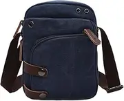 [Minefoir] Canvas Men's Small Crossbody Bag School Work Travel Business Messenger Shoulder Anti-theft Bag Trendy and Portable Travel Bag