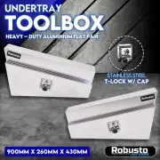 Pair of Undertray Tool Boxes Aluminium Under Tray Underbody Toolbox UTE 900mm