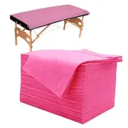 100pcs Massage Table Sheets, Disposable Bed Sheets Non Woven Spa Bed Cover Pink