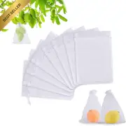 100 Pcs Fruit Protection Bags, 6.7x9in, Reusable Nylon Mesh with Drawstring