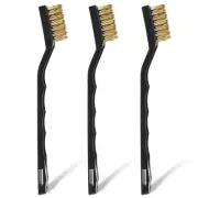 3 Pcs Mini Brass Brushes Set, Copper Wire Cleaning Brush, Curved Handle Scratch