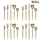 Matte Gold Silverware Set 40 Pieces, Stainless Steel Golden Flatware Set, Tit...