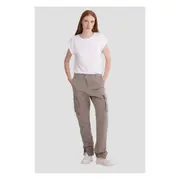 Replay Womens Cargo Pants Garment-Dyed Comfort Green