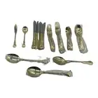 Cambridge Stainless Gold Gold Jessica Set Knives Forks Spoons Serving BRAND NEW
