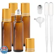 Essential Oil Roller Bottles, 10ml Thick Glass Perfume Roller Bottles with Fu
