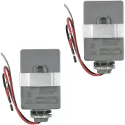 2-Pack Photocell Thermal Type Light Sensor Stem Mount Dusk Dawn Hardwired Switch