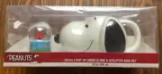 Peanuts Snoopy Dog Ceramic Head Mug Cup Coffee Tea Light Up Snow Globe Gift Set