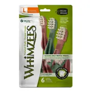 Whimzees Natural Daily Dental Treats Toothbrush Large Dog 18-27kg (6 pack)