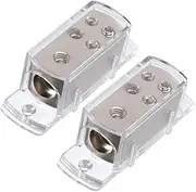 Angoily 2-Piece Car Audio Splitter Box 4ga*1 8ga*4 Amp Power Distribution Block High Sensitivity Elegant Car Enhancement