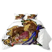 Ramen Noodles Chopsticks Funny Unicorn Coverlet
