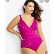 MIRACLESUIT SIZE 16 & 10 DRAPED PINK SWIMSUIT