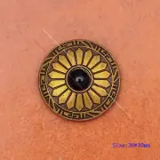 10X Sun Flower Black Bead Western Belt Leathercraft Accessories Decor Conchos