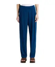 Plain knitted crepe trousers S,M Blue