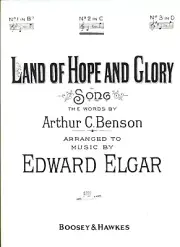 BENSON LAND OF HOPE AND GLORY SHEET MUSIC NO. 2 IN C PIANO/VOCAL 1902 RARE NEW!
