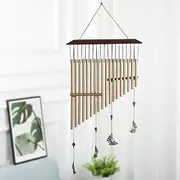Harp Wind Chimes with 4 Butterflies, Vivid Tone Wind Bell for Love & Memories Vintage Hanging Decoration Indoor & Outdoor Handcraft Hanging Ornament
