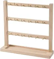 APLVFFZH Jewelry Display Stand for Earrings with Hooks, Wood Rack for Bracelets and Cards, as described, 3 Tier 18 Hooks