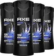 AXE Body Wash 12h Refreshing Scent Phoenix Crushed Mint & Rosemary Men's Body Wash With 100% Plant-Based Moisturizers 16oz 4 Pack