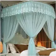 Summer Bed Canopy Mosquito Net, Romantic Bed Curtains for Single and Double Beds with U-Shaped Bracket (Colour: White, Size: 200X220CM) (Color : Green, Size : 180X200CM)