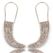 Uniqe dangle earrings Thai design pure silver Karen hill tribe beautifu