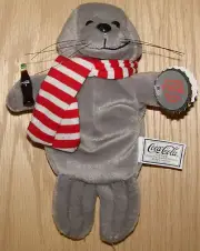 Coca Cola Seal in Scarf style #0101 1997 plush toy NWT