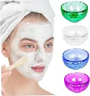 4Pcs Face Mask Mixing Bowl 2.4 Inch 4 Color Plastic Hair Dye/Facial Bowls Heat & Corrosion Resistant Washable Reusable Beauty Supplies Face Mask Mixing Bowl